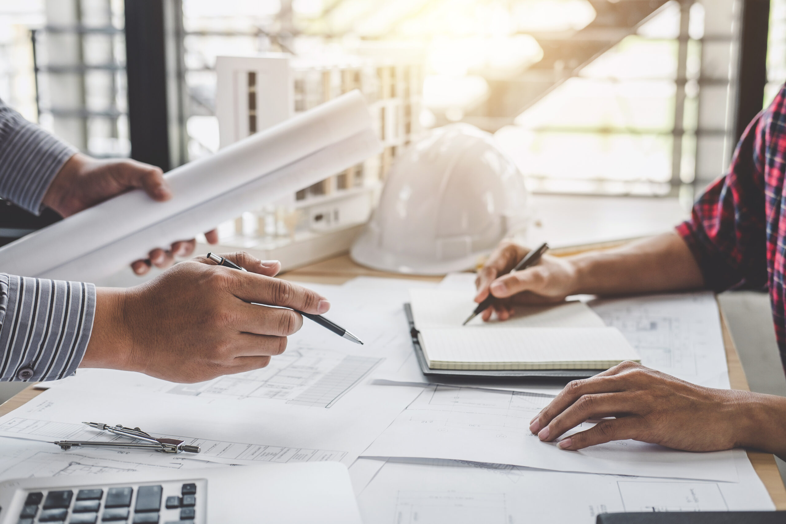 Construction and structure concept of Engineer or architect meet